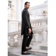 ZGMS1688 Black Silk Jamawar Sherwani