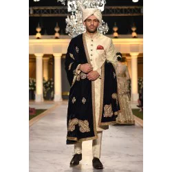 ZGMS1824 Gold Ice Jamawar Sherwani