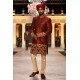 ZGMS1840 UP Maroon Raw Silk Sherwani