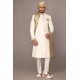 ZGMS1845 White Jamawar Sherwani