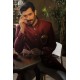 ZGMS1851 Maroon Raw Silk Sherwani
