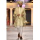 ZGMS1853 Blond Raw Silk Sherwani