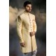 ZGMS1853 Blond Raw Silk Sherwani