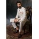 ZGMS1855 White Raw Silk Sherwani