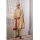 ZGMS1877 Gold Raw Silk Sherwani