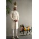 ZGMS1885 Off White Jamawar Sherwani