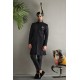 ZGMS1887 Black Jamawar Sequined Sherwani