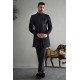 ZGMS1889 Black Raw Silk Sherwani