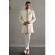 ZGMS1890 White Suiting Fabric Sherwani