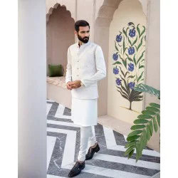 ZGMW1360 Off White Jute Waistcoat