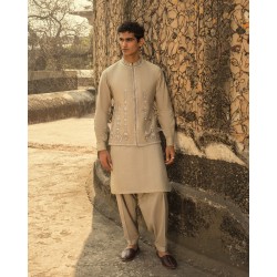 ZGMW1372 Champagne Karandi Waistcoat