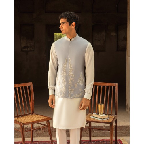 ZGMW1373 Powder Blue Karandi Waistcoat