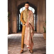 ZGMW1737 Bronze Jamawar Waistcoat