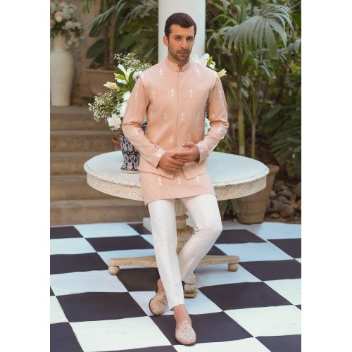 ZGMW1739 Peach Karandi Silk Waistcoat