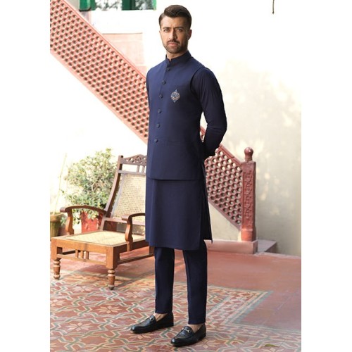 ZGMW1741 Delft Blue Cotton Waistcoat