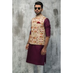 ZGMW1974 Beige Suiting Fabric Waistcoat