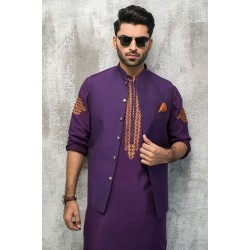 ZGMW1975 Purple Raw Silk Waistcoat