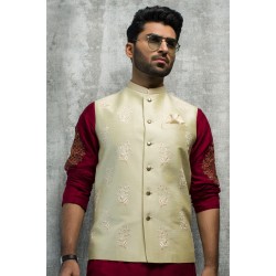 ZGMW1976 Crayola Spring Green Raw Silk Waistcoat