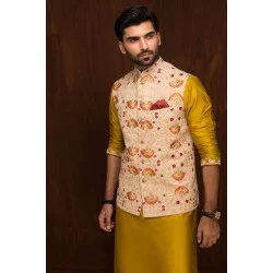 ZGMW1981 Peach Puff Suiting Fabric Waistcoat
