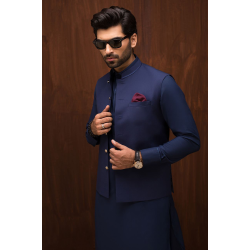 ZGMW1982 Delft Blue Suiting Fabric Waistcoat