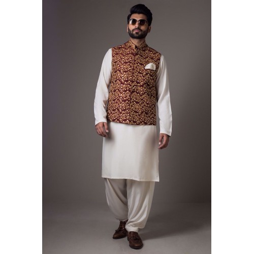 ZGMW1992 Maroon Velvet Waistcoat