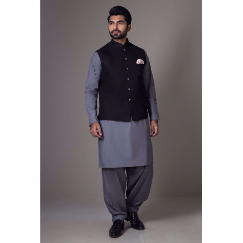 ZGMW1993 Black Raw Silk Waistcoat ZGMW1993 Black Raw Silk Waistcoat