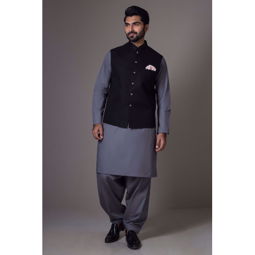 ZGMW1993 Black Raw Silk Waistcoat ZGMW1993 Black Raw Silk Waistcoat