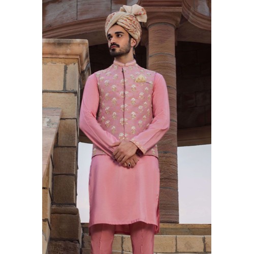 ZGMW1995 Baker-Miller Pink Raw Silk Waistcoat