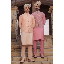 ZGMW1996 Peach Raw Silk Waistcoat