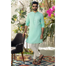 ZGMK2097 Magic Mint Chambrey Kurta Pajama