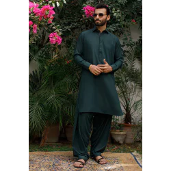 ZGMK2099 Dragon teal Boski Linen Kameez Shalwar