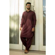 ZGMK2106 Brown Crust Boski Linen Kameez Shalwar