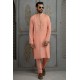 ZGMK2113 Dark Salmon Cotton Silk Kurta Pajama