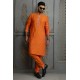 ZGMK2115 Orange Cotton Silk Kurta Pajama