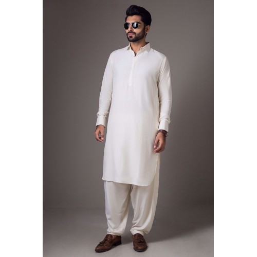 ZGMK2119 Off White Boski Kameez Shalwar