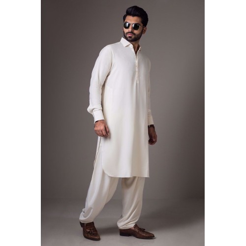 ZGMK2119 Off White Boski Kameez Shalwar