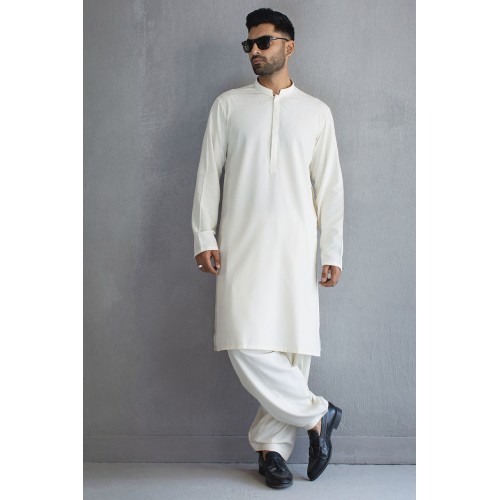 ZGMK2120 Off White Boski Kurta Shalwar