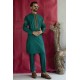 ZGMK2122 Teal Cotton Silk Kurta Pajama