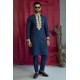 ZGMK2123 Indigo Dye Raw Silk Kurta Pajama