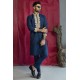 ZGMK2123 Indigo Dye Raw Silk Kurta Pajama
