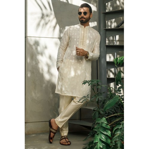 ZGMK2130 Champagne Raw Silk Kurta Pajama
