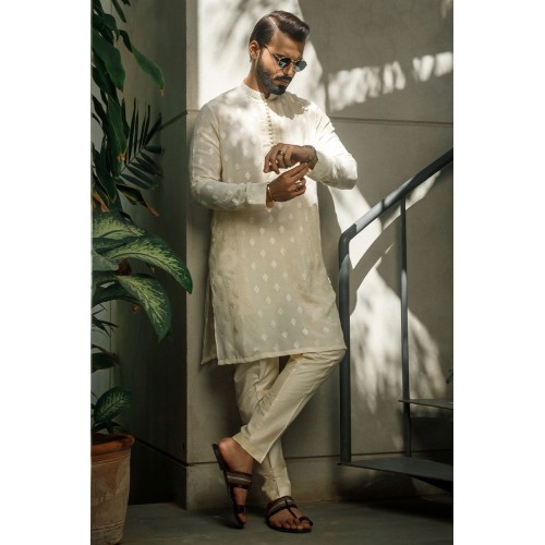 ZGMK2130 Champagne Raw Silk Kurta Pajama