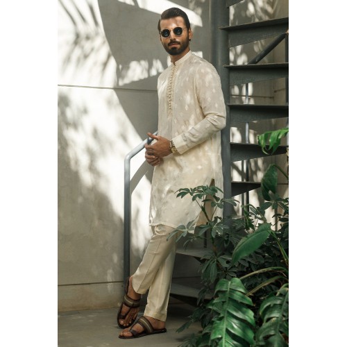ZGMK2130 Champagne Raw Silk Kurta Pajama