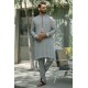 ZGMK2131 Medium Blue Raw Silk Kurta Pajama