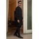 ZGMK2132 Black Cotton Raw Silk Kurta Pajama