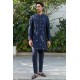 ZGMK2135 Blue Coral Cotton Silk Kurta Pajama