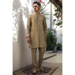 ZGMK2136 French Bistre Cotton Silk Kurta Pajama