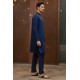 ZGMK2139 Delft Blue Jamawar Kurta Pajama