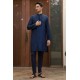 ZGMK2139 Delft Blue Jamawar Kurta Pajama