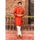 ZGMK2538 Aerospace Orange Raw Silk Kurta Pajama ZGMK2538 Aerospace Orange Raw Silk Kurta Pajama